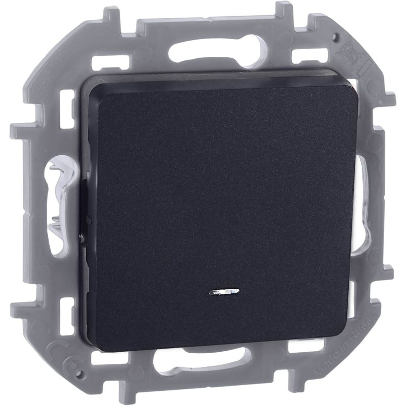 Механизм выключателя 1-кл. Inspiria 10А IP20 250В 10AX с подсветкой / индикацией антрацит Leg 673613