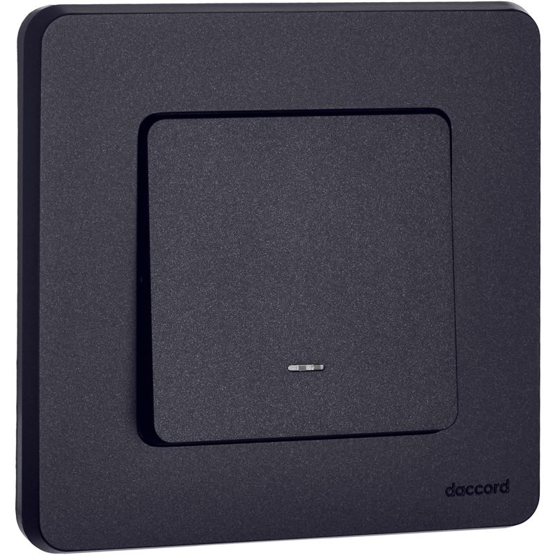 Механизм выключателя 1-кл. Inspiria 10А IP20 250В 10AX с подсветкой / индикацией антрацит Leg 673613