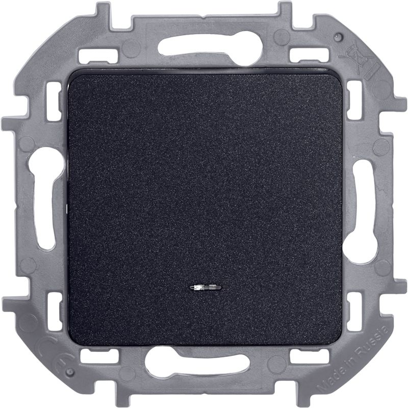 Механизм выключателя 1-кл. Inspiria 10А IP20 250В 10AX с подсветкой / индикацией антрацит Leg 673613