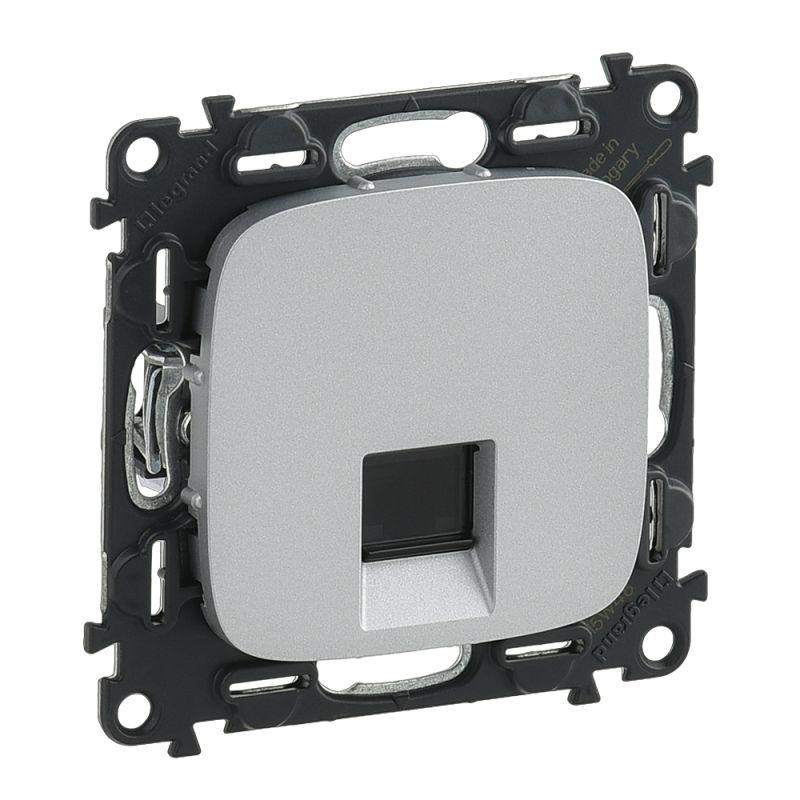 Механизм розетки комп. 1-м Valena Allure RJ45 CAT.6 UTP с лицевой панелью алюм. Leg 753942