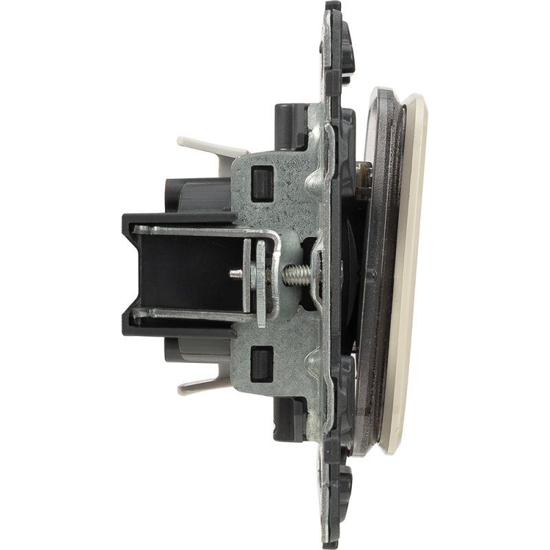 Механизм переключателя 1-кл. СП Valena Allure 10А IP20 250В 10AX с подсветкой с лиц. панелью безвинт. зажимы сл. кость Leg 752826