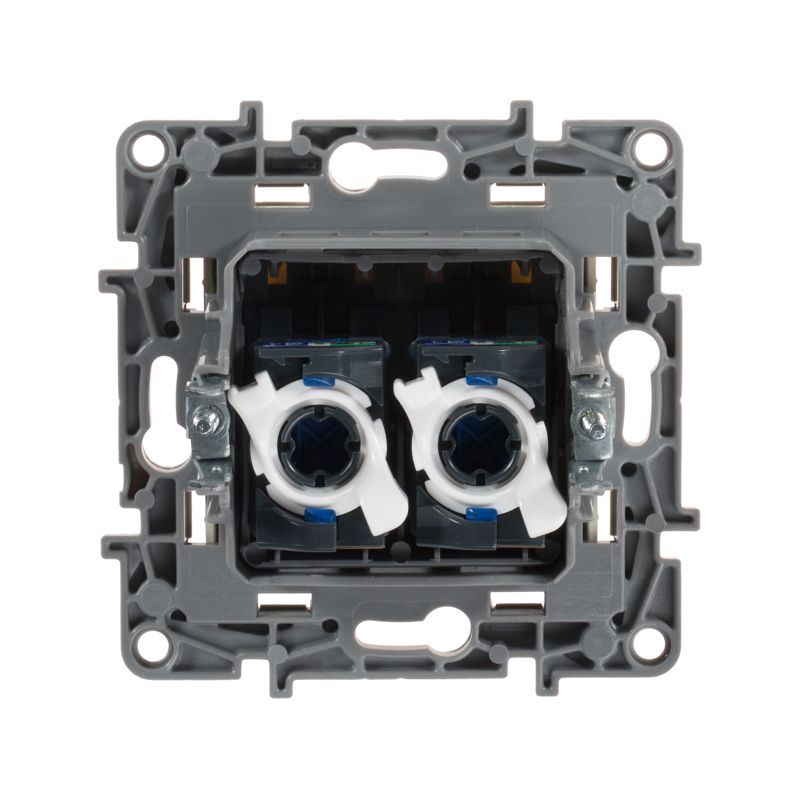 Механизм розетки комп. СП Etika RJ45 + RJ45 CAT.6 UTP сл. кость Leg 672354