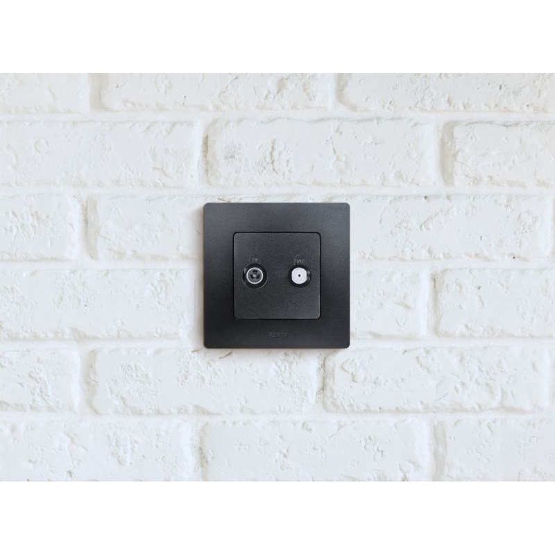 Механизм розетки TV-SAT СП Etika двухкабельная антрацит Leg 672657