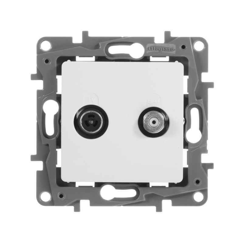 Механизм розетки TV-SAT СП Etika двухкабельная бел. Leg 672257