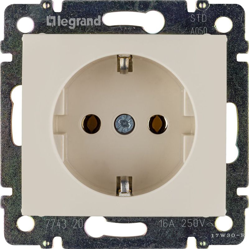 Механизм розетки 1-м СП Valena 16А IP20 с заземл. на винтах сл. кость Leg 774320