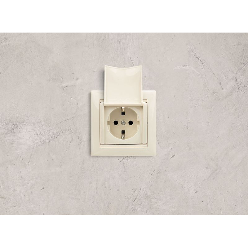 Механизм розетки 1-м СП Valena 16А IP21 2P+E с заземл. защ. шторки с крышкой на винтах сл. кость Leg 774322