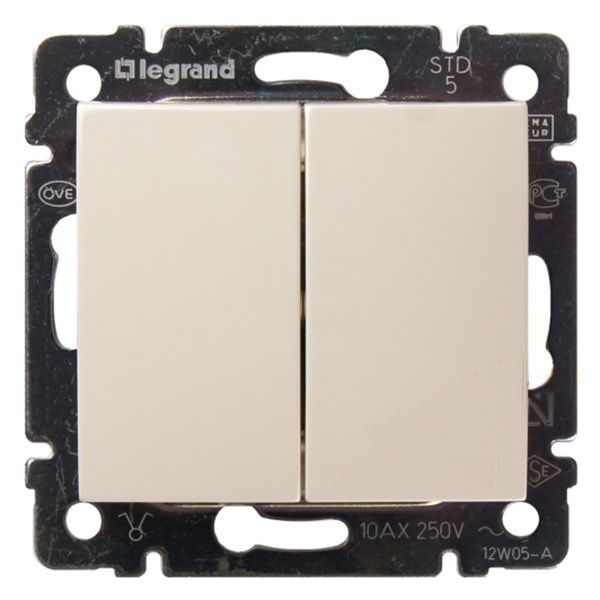Механизм переключателя на 2 направления 2-кл. СП Valena 10А IP31 сл. кость (DIY-упак.) Leg 695604