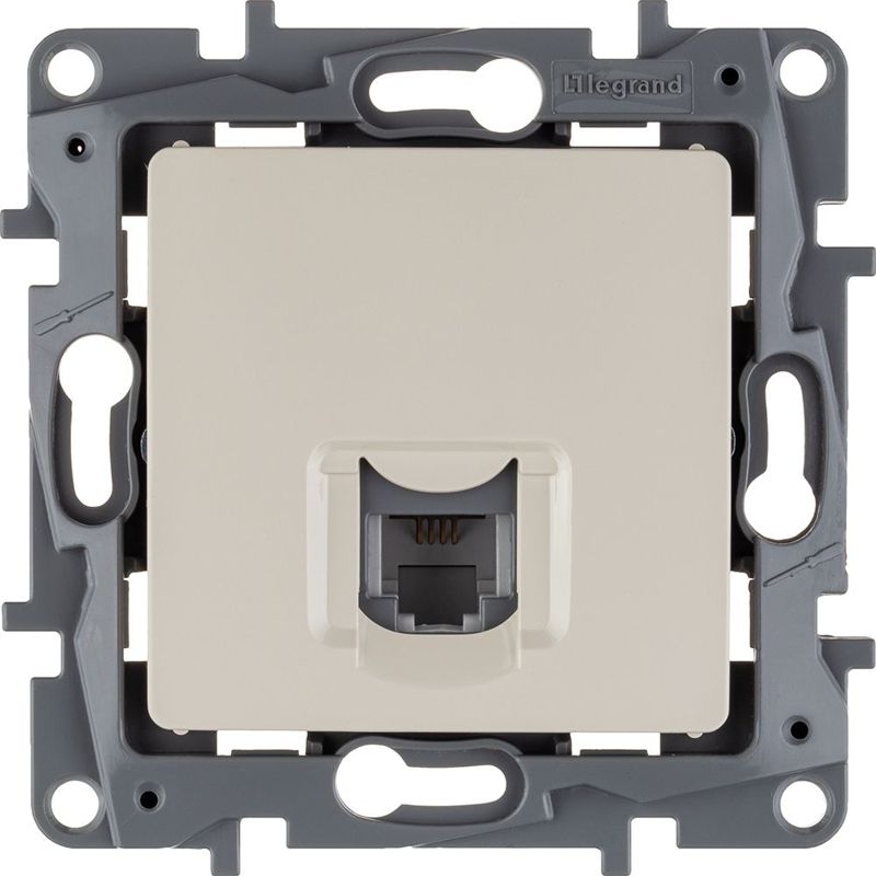 Механизм розетки телеф. 1-м СП Etika RJ11 сл. кость Leg 672340