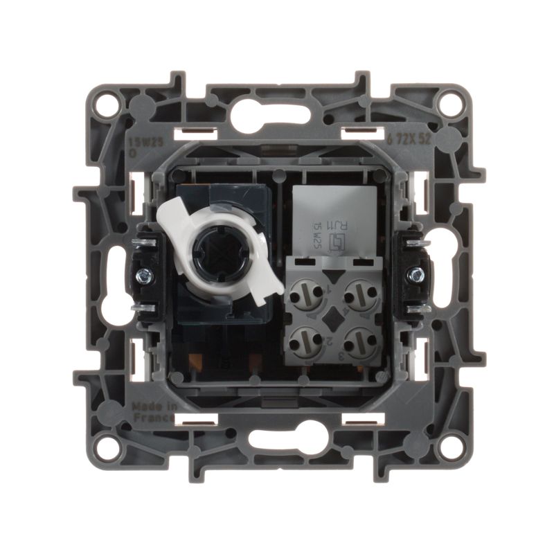 Механизм розетки комп. + телеф. 1-м СП Etika RJ11 + RJ45 CAT.5E UTP бел. Leg 672252