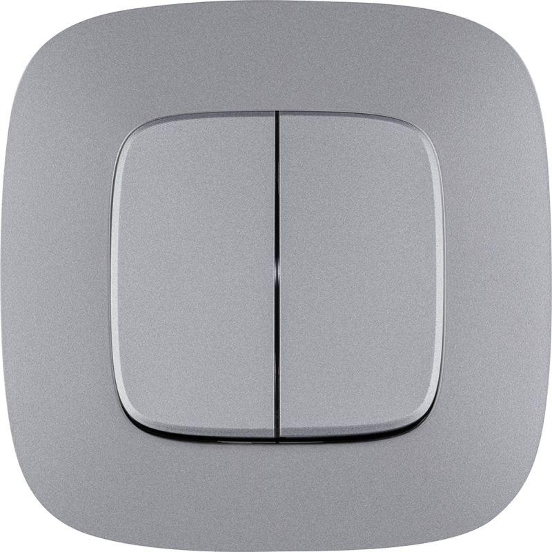 Механизм выключателя 2-кл. СП Valena Allure 10А IP20 250В с лиц. панелью безвинт. зажимы алюм. Leg 752905