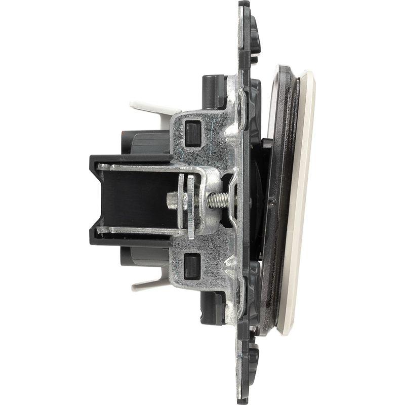 Механизм переключателя 1-кл. СП Valena Allure 10А IP20 250В 10AX с лиц. панелью безвинт. зажимы сл. кость Leg 752806