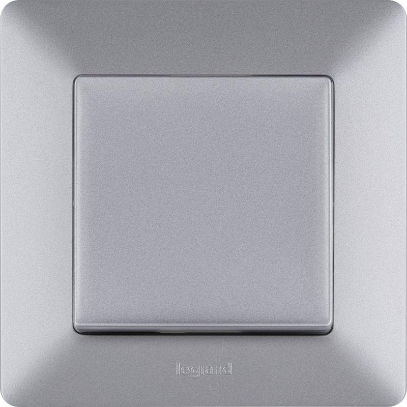 Механизм переключателя 1-кл. СП Valena Life 10А IP20 250В 10AX с лиц. панелью безвинт. зажимы алюм. Leg 752606