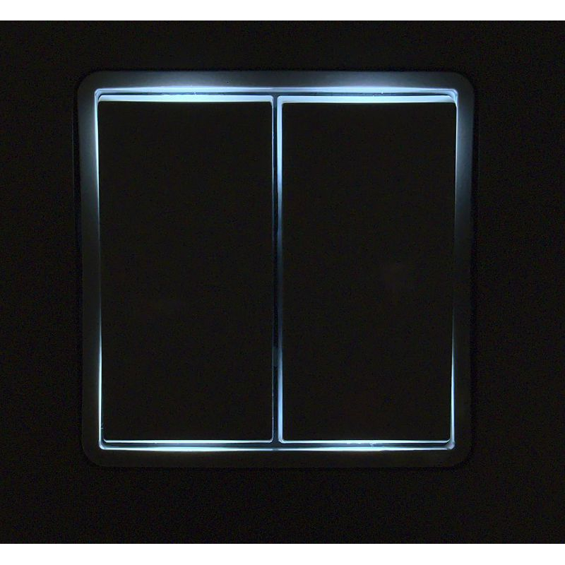 Переключатель модульный двухклавишный с подсветкой- INSPIRIA - 10 AX - 250 В~ - алюминий