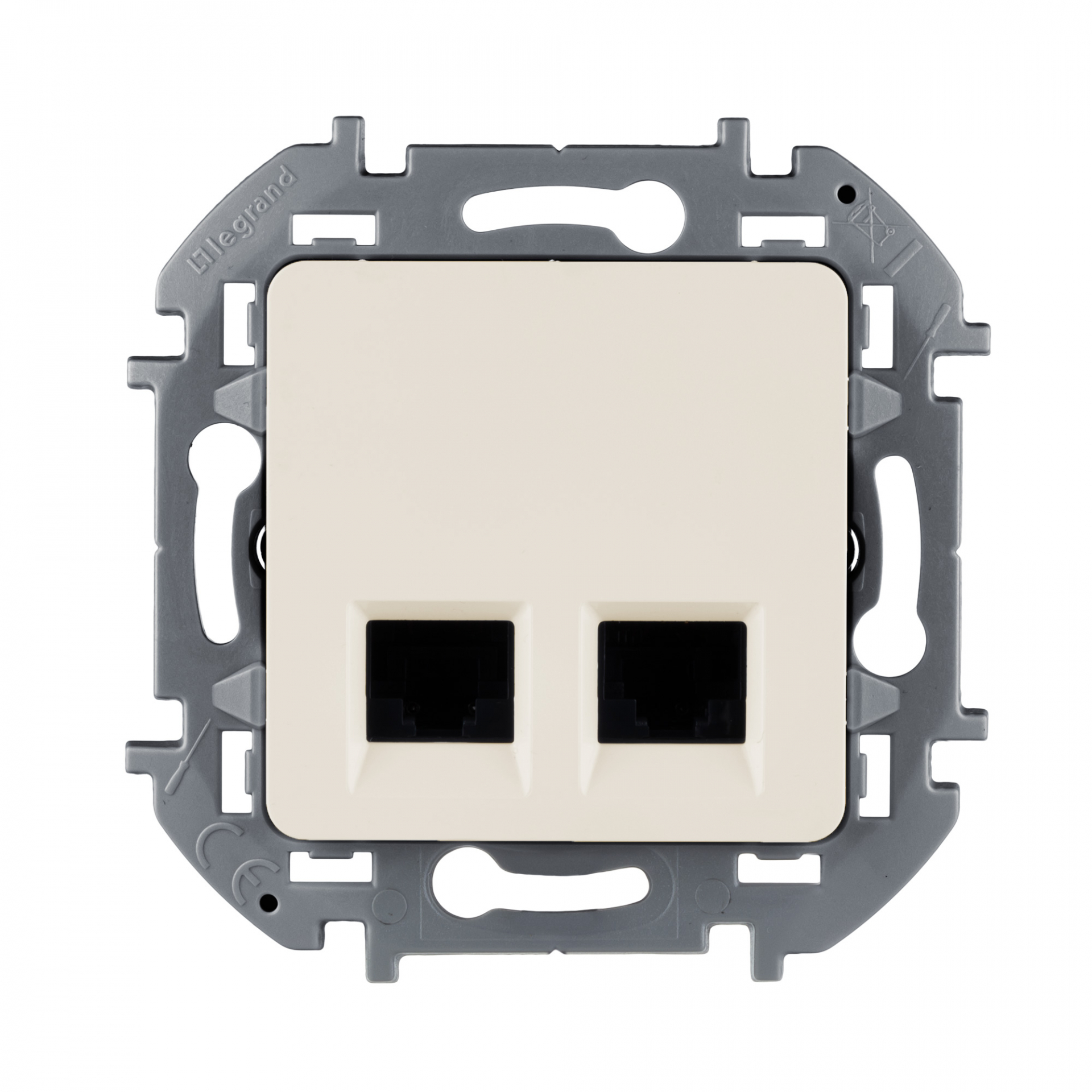 INSPIRIA розетка двойная RJ 45 категория 5e UTP слоновая кость (673836)