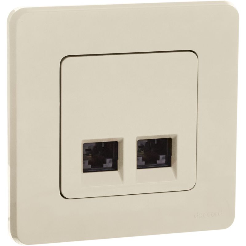 INSPIRIA розетка двойная RJ 45 категория 5e UTP слоновая кость (673836)