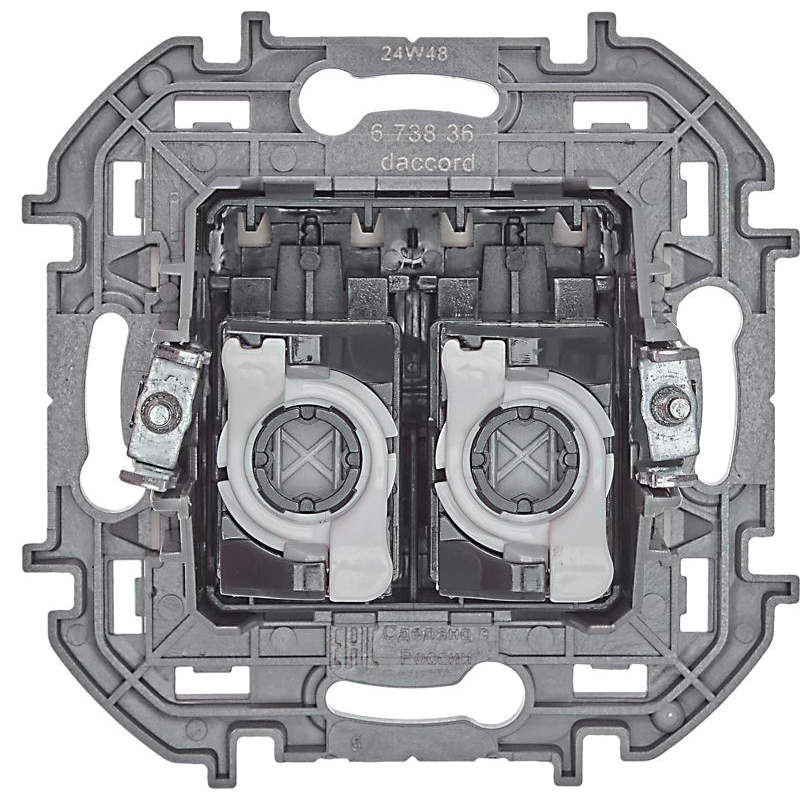 INSPIRIA розетка двойная RJ 45 категория 5e UTP слоновая кость (673836)