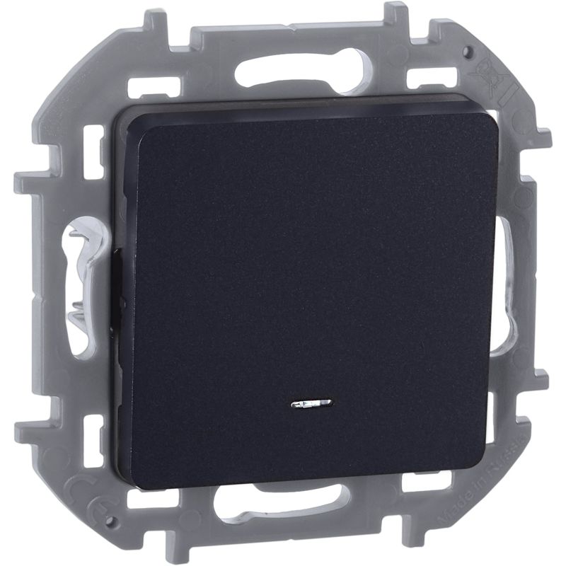 Переключатель одноклавишный с подсветкой/индикацией INSPIRIA 10 AX 250 В~ антрацит (673663)