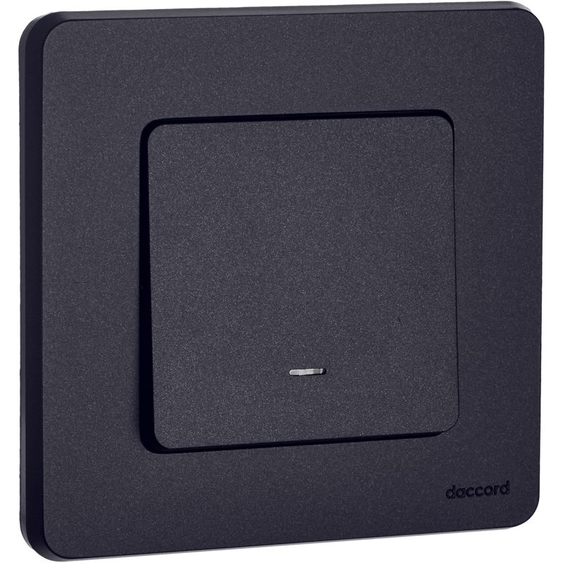 Переключатель одноклавишный с подсветкой/индикацией INSPIRIA 10 AX 250 В~ антрацит (673663)