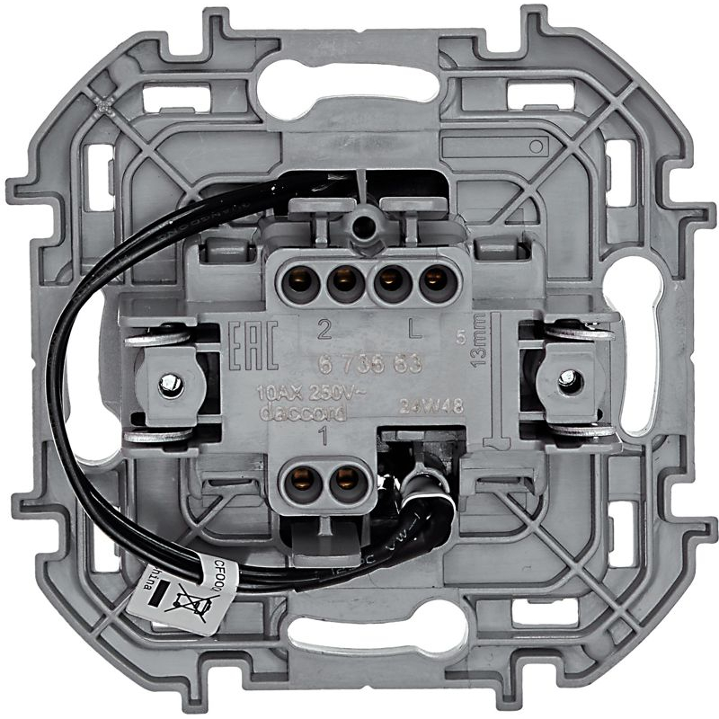 Переключатель одноклавишный с подсветкой/индикацией INSPIRIA 10 AX 250 В~ антрацит (673663)