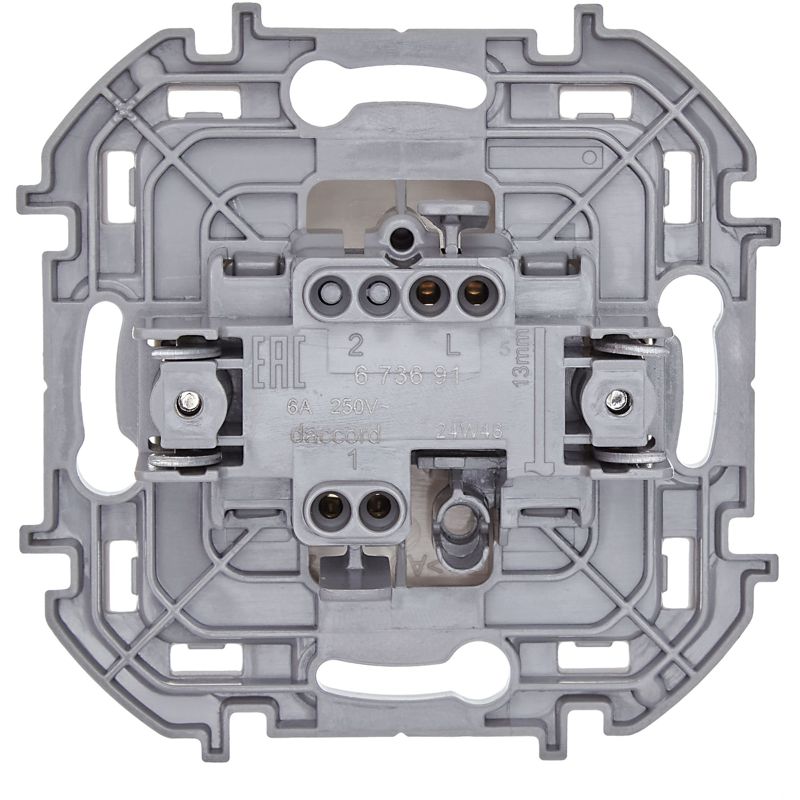 Переключатель без фиксации (кнопка) с Н.О./Н.З. контактом INSPIRIA 6 A 250 В~ слоновая кость (673691)