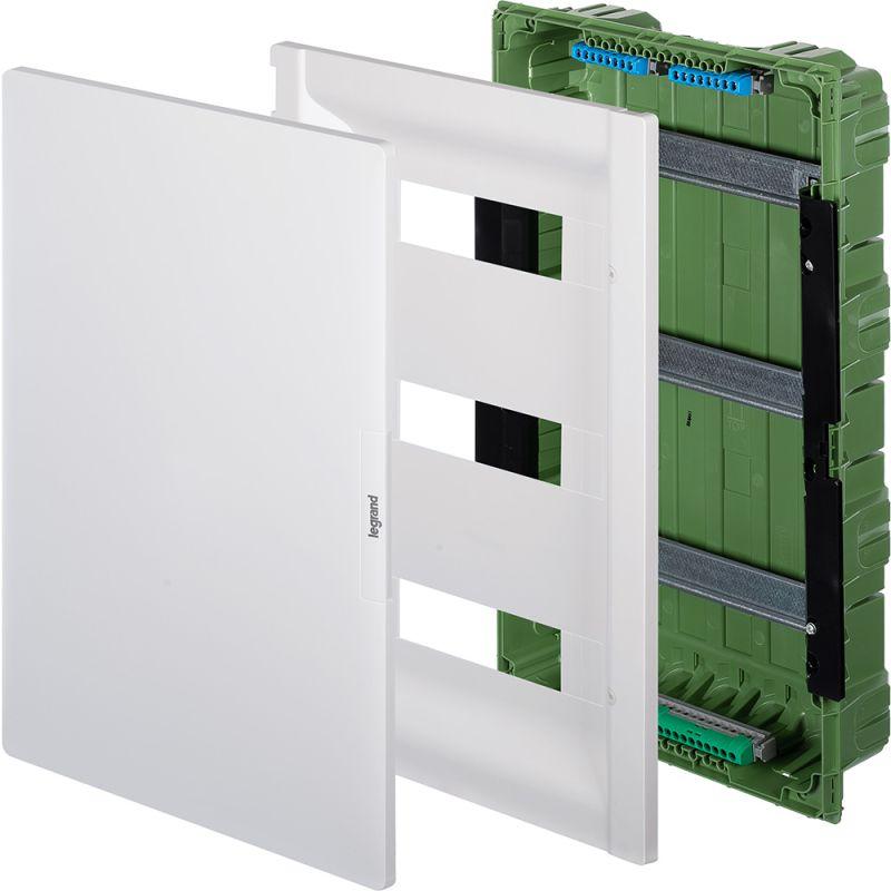 Щит распределительный встраиваемый ЩРв Practibox3 3х12м земля+нейтраль белая дверь (401764)