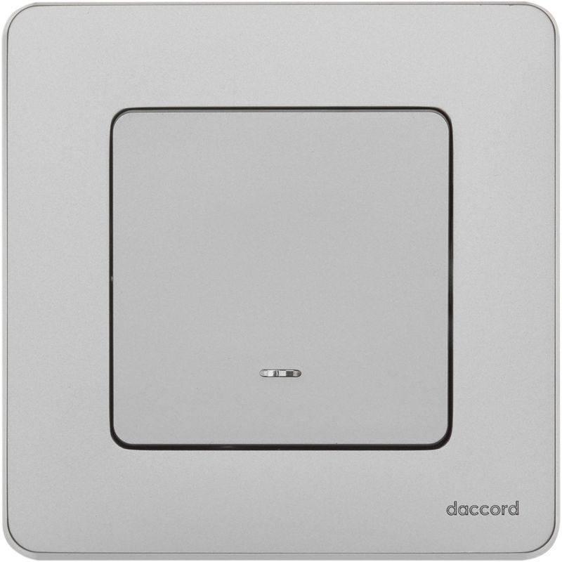 Механизм переключателя 1-кл. Inspiria 10А IP20 250В 10AX с подсветкой / индикацией алюм. Leg 673662