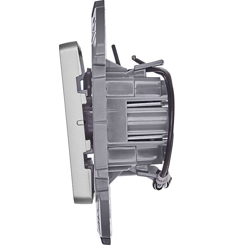 Механизм переключателя 1-кл. Inspiria 10А IP20 250В 10AX с подсветкой / индикацией алюм. Leg 673662