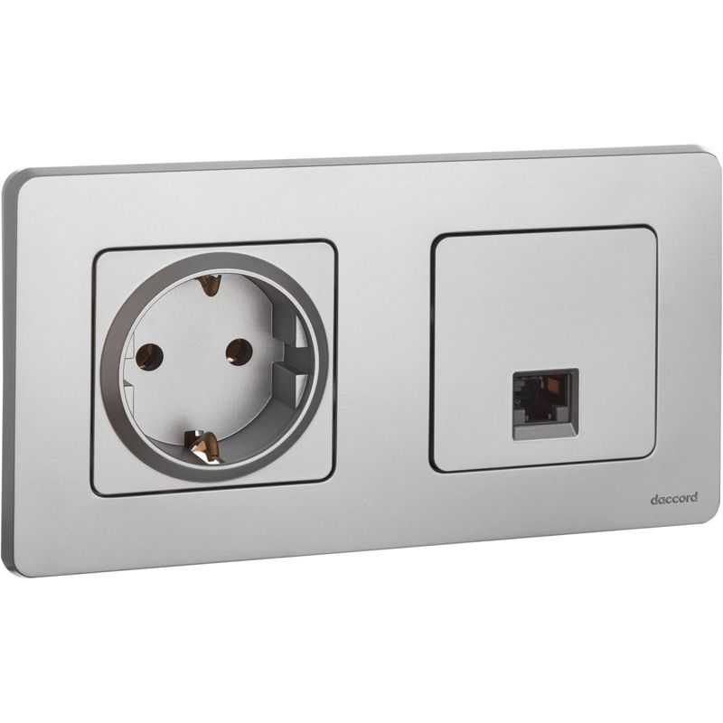 Розетка компьютерная Inspiria RJ45 кат.5E UTP алюм. Leg 673827