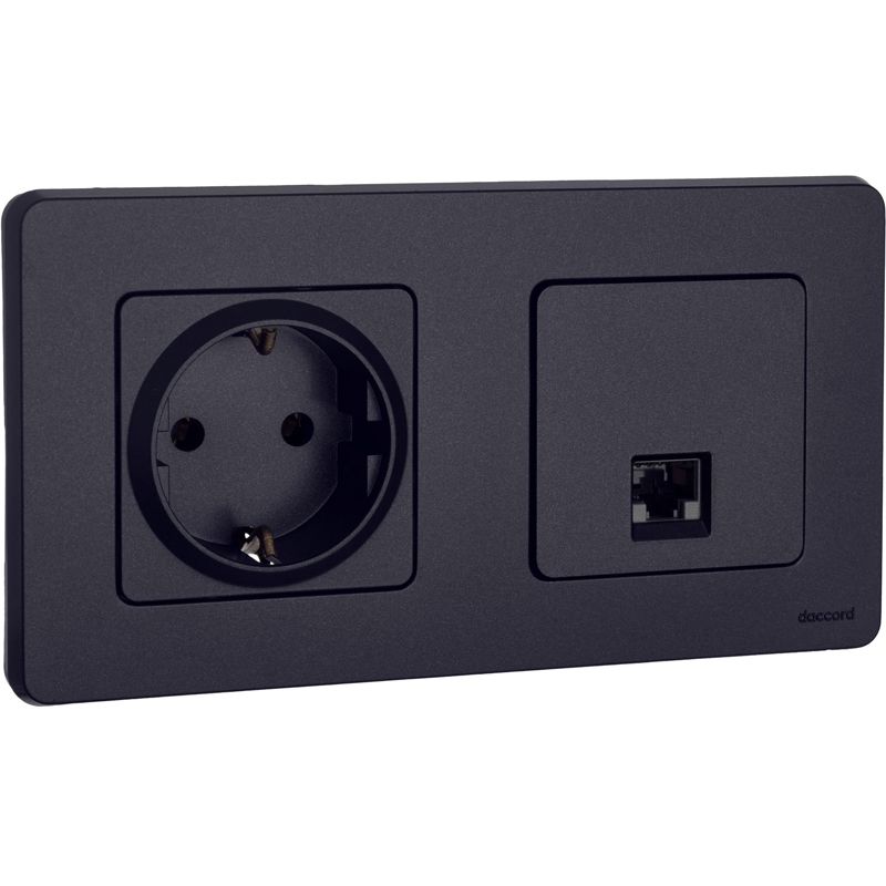 Розетка компьютерная Inspiria RJ45 кат.5E UTP антрацит Leg 673828