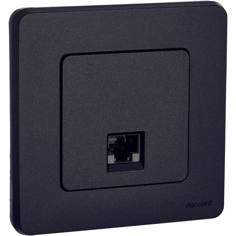 Розетка компьютерная Inspiria RJ45 кат.5E UTP антрацит Leg 673828