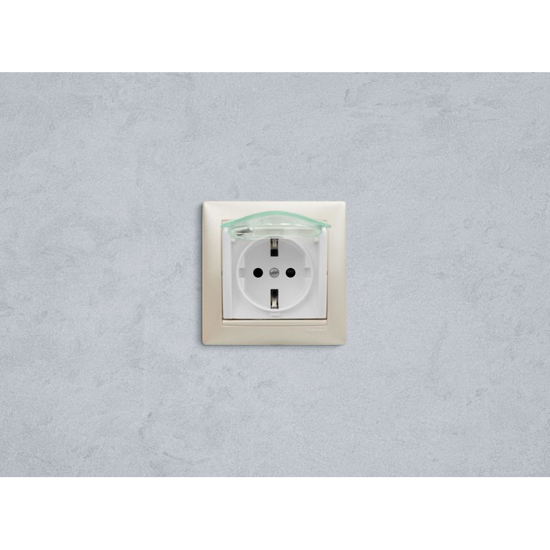 Механизм розетки 1-м СП Valena 16А IP44 2P+E с заземл. защ. шторки с крышкой немецк. стандарт бел. Leg 774220