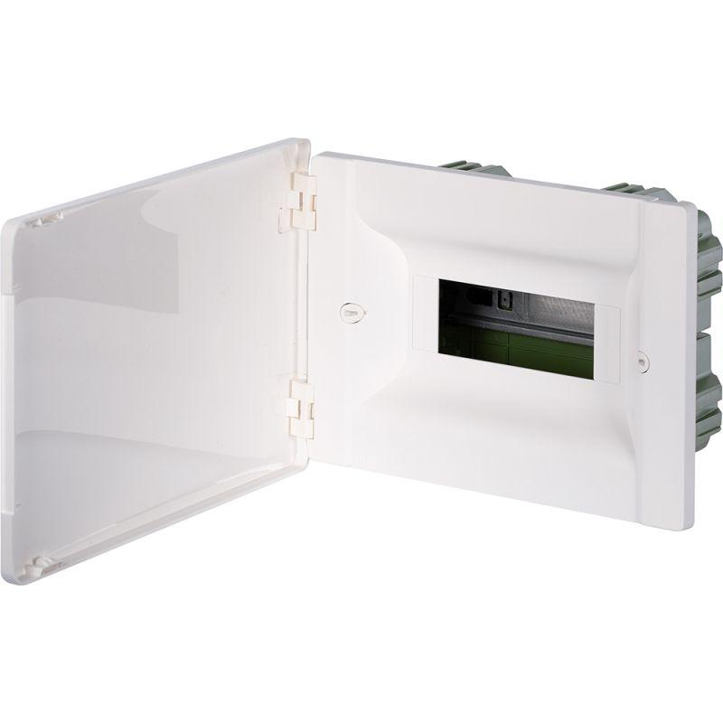 Щит распределительный встраиваемый ЩРв Practibox3 1х8м земля+нейтраль белая дверь (401761)