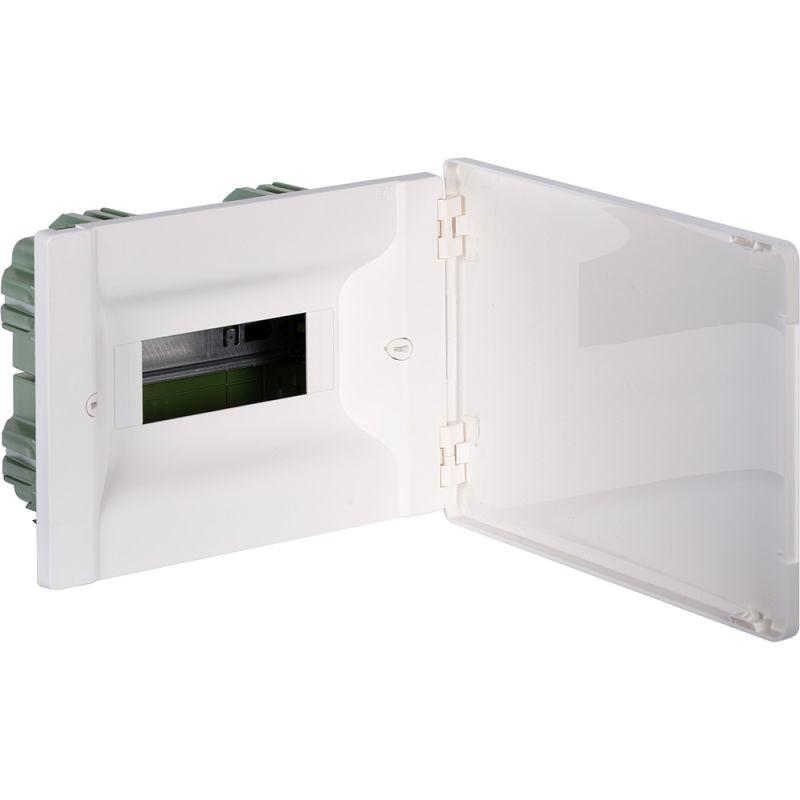 Щит распределительный встраиваемый ЩРв Practibox3 1х8м земля+нейтраль белая дверь (401761)