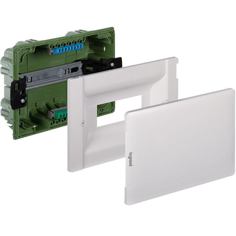 Щит распределительный встраиваемый ЩРв Practibox3 1х8м земля+нейтраль белая дверь (401761)