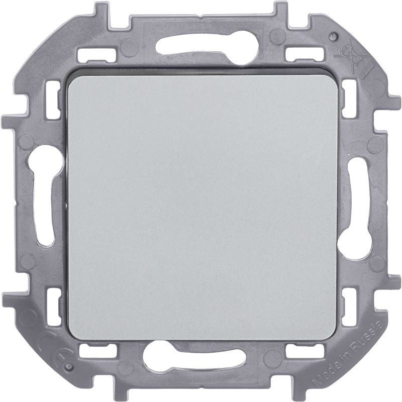 Выключатель кнопочный Inspiria 6А 250В без фиксации НО/НЗ механизм алюм. Leg 673692