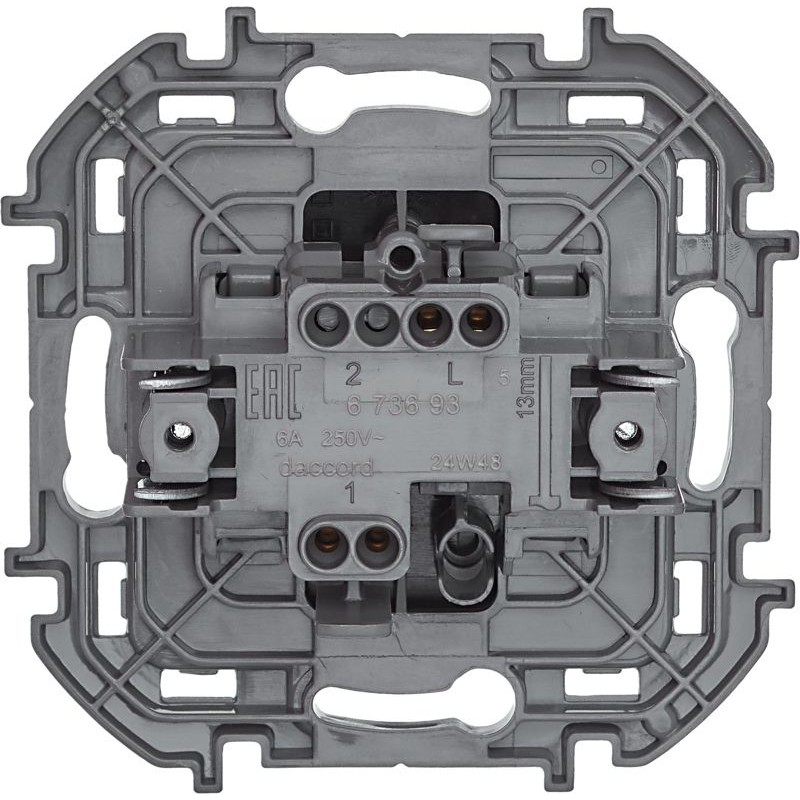 Выключатель кнопочный Inspiria 6А 250В без фиксации НО/НЗ механизм антрацит Leg 673693