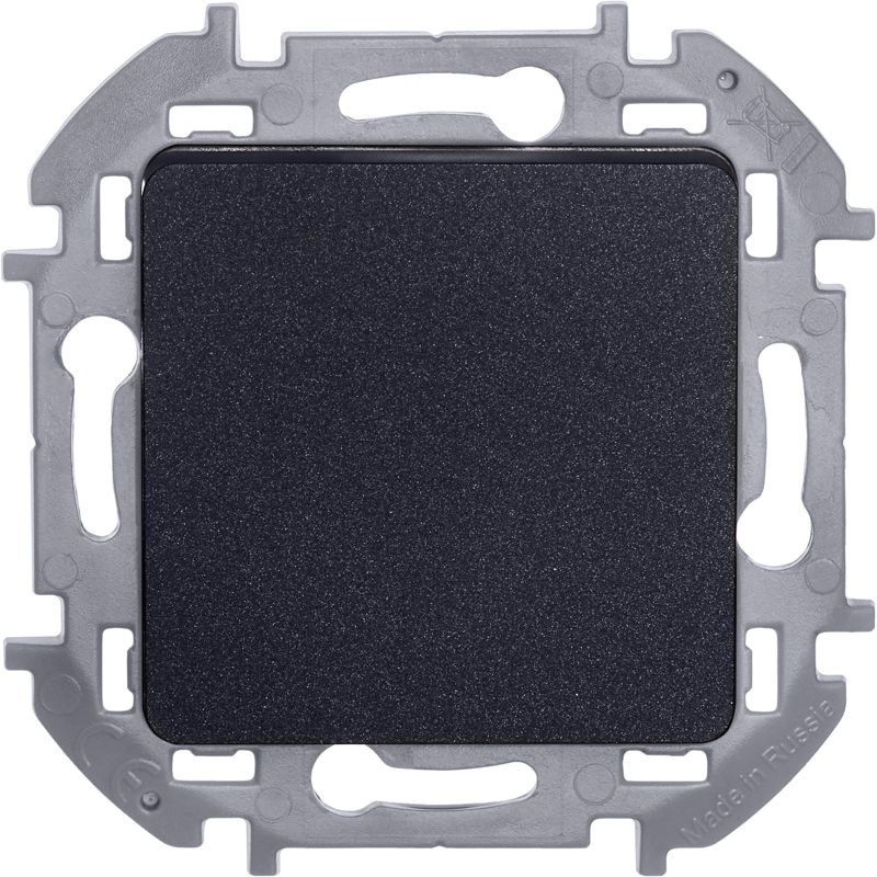 Выключатель кнопочный Inspiria 6А 250В без фиксации НО/НЗ механизм антрацит Leg 673693