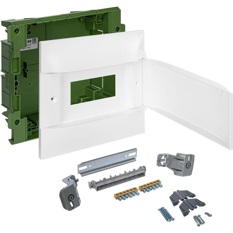 Practibox S Пластиковый щиток Встраиваемый (ЩРв-П) (в полые стены) 1X8 Белая дверь (134568)