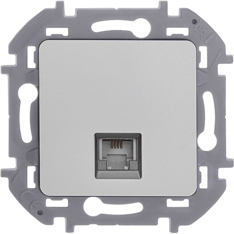 Розетка телефонная Inspiria RJ11 механизм алюм. Leg 673822