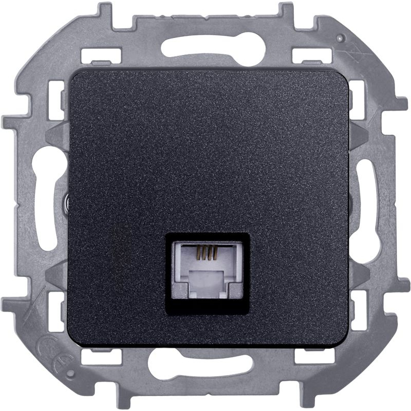 Розетка телефонная Inspiria RJ11 механизм антрацит Leg 673823