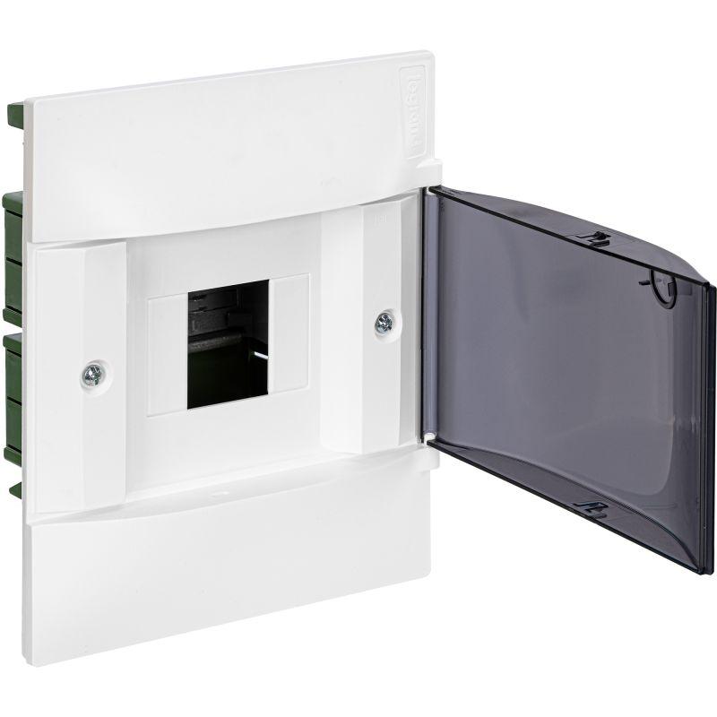 Practibox S Пластиковый щиток Встраиваемый (ЩРв-П) (в полые стены) 1X4 Дымчатая дверь (134574)