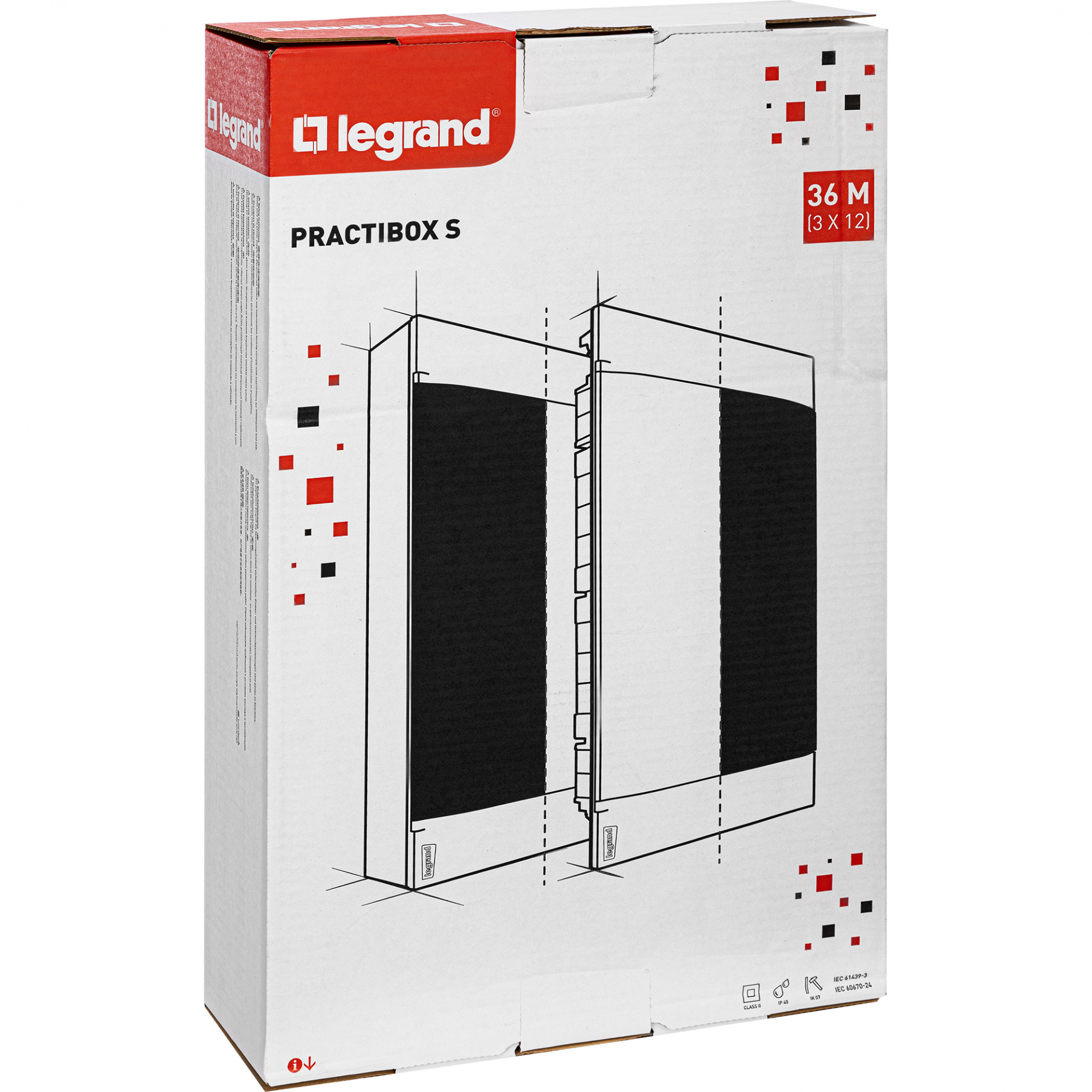 Practibox S Пластиковый щиток Встраиваемый (ЩРв-П) 3X12 Дымчатая дверь
