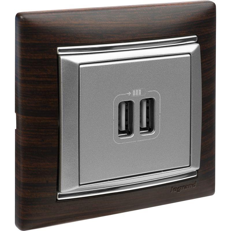 Рамка 1-местная Valena темное дерево/серебро