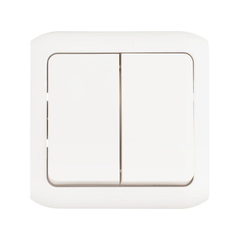 Выключатель 2-кл. ОП Quteo 10А IP44 250В 10AX бел. Leg 782302