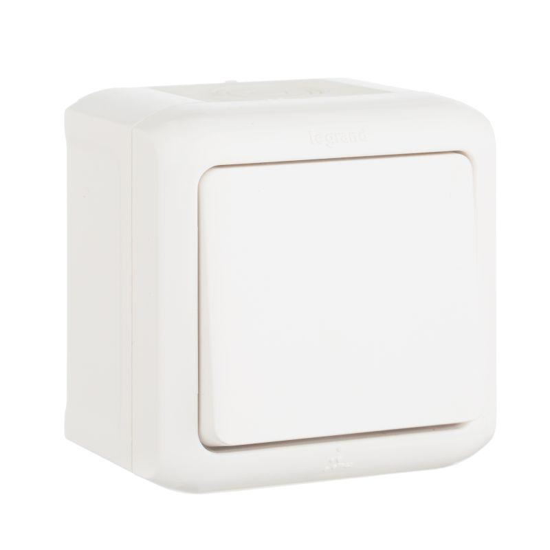 Переключатель на 2 направления 1-кл. ОП Quteo 10А IP44 250В 10AX бел. Leg 782304 Переключатель на 2 направления 1-кл. ОП Quteo 10А IP44 250В 10AX бел. Leg 782304
