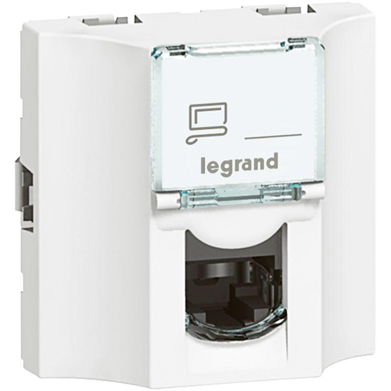 Механизм розетки проходной 2мод. СП Mosaic RJ45 CAT.5E UTP 8 контакт. бел. Leg 078620