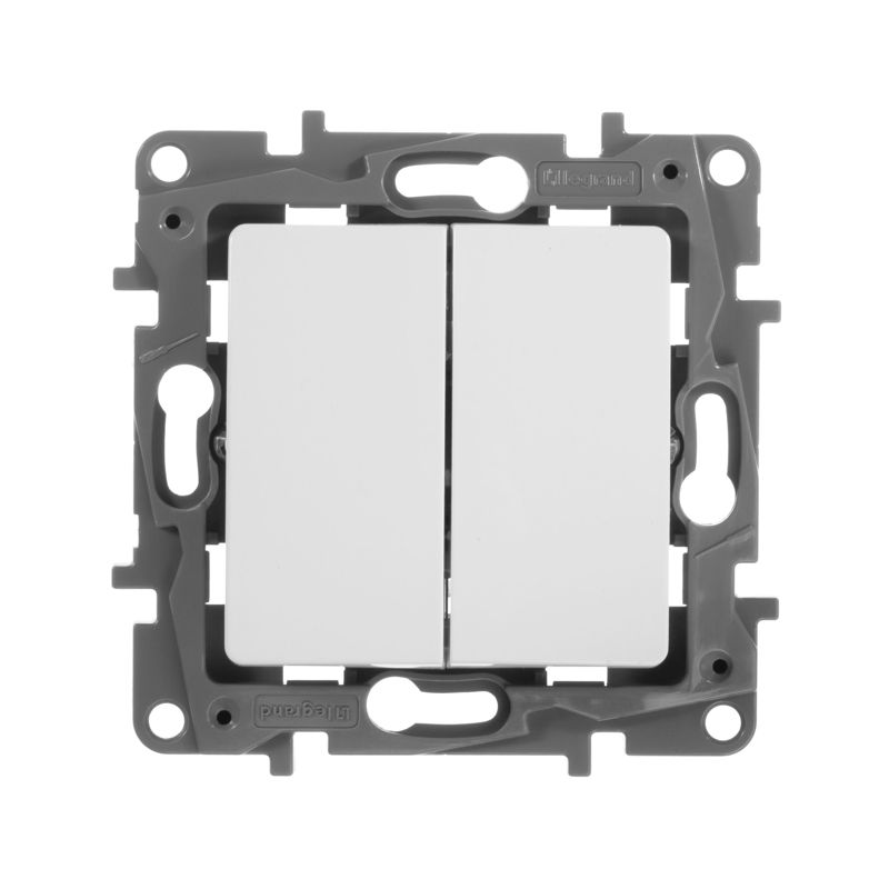 Механизм выключателя 2-кл. СП Etika 10А IP20 250В 10AX безвинт. зажимы бел. Leg 672202