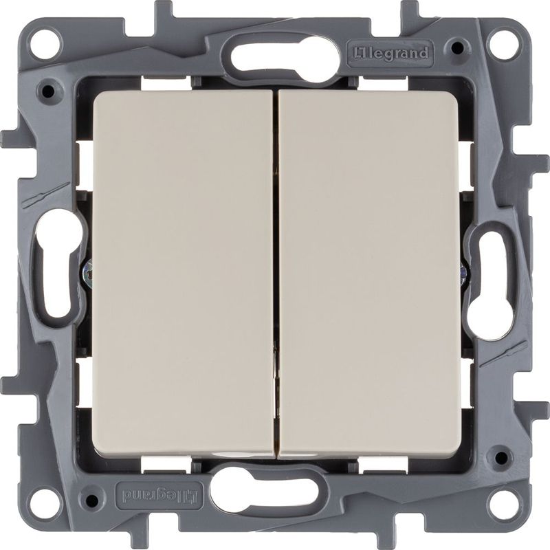 Механизм выключателя 2-кл. СП Etika 10А IP20 250В 10AX безвинт. зажимы сл. кость Leg 672302