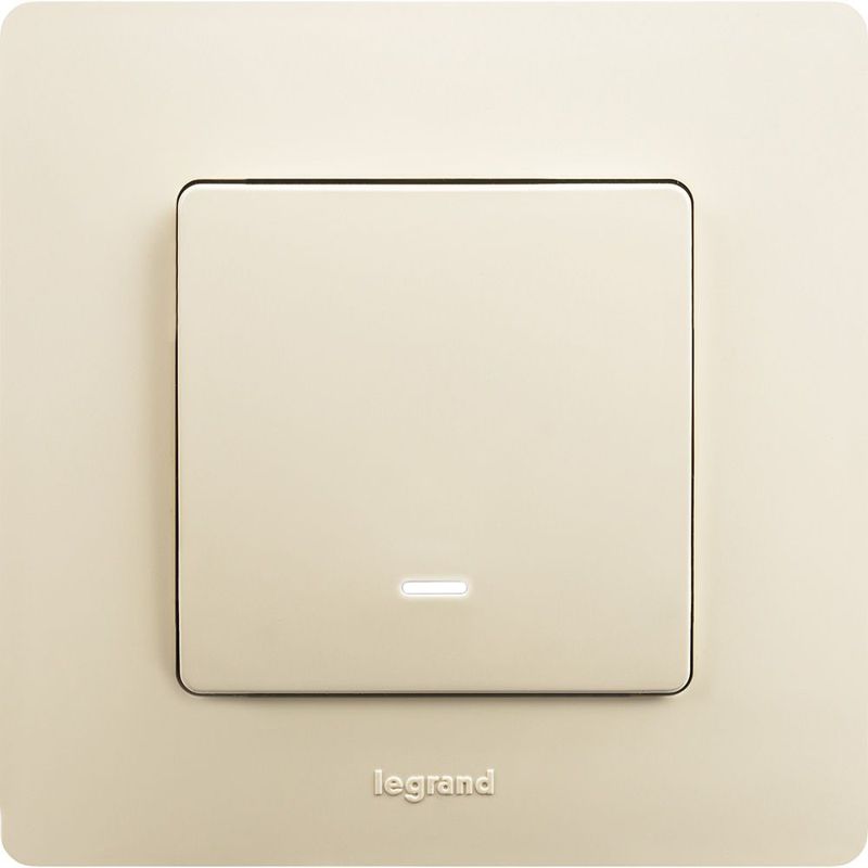 Механизм выключателя 1-кл. СП Etika 10А IP20 250В 10AX с подсветкой / индикацией безвинт. зажимы сл. кость Leg 672303