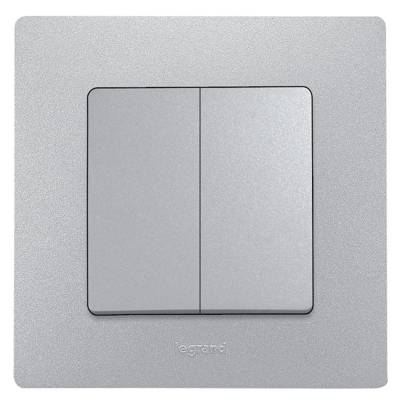 Механизм переключателя 2-кл. СП Etika Plus 10А IP20 250В 10AX безвинт. зажимы алюм. Leg 672412